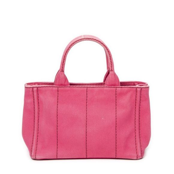Prada Canapa Small Tote Fuchsia Pink Canapa Canvas AB - Picture 5 of 10